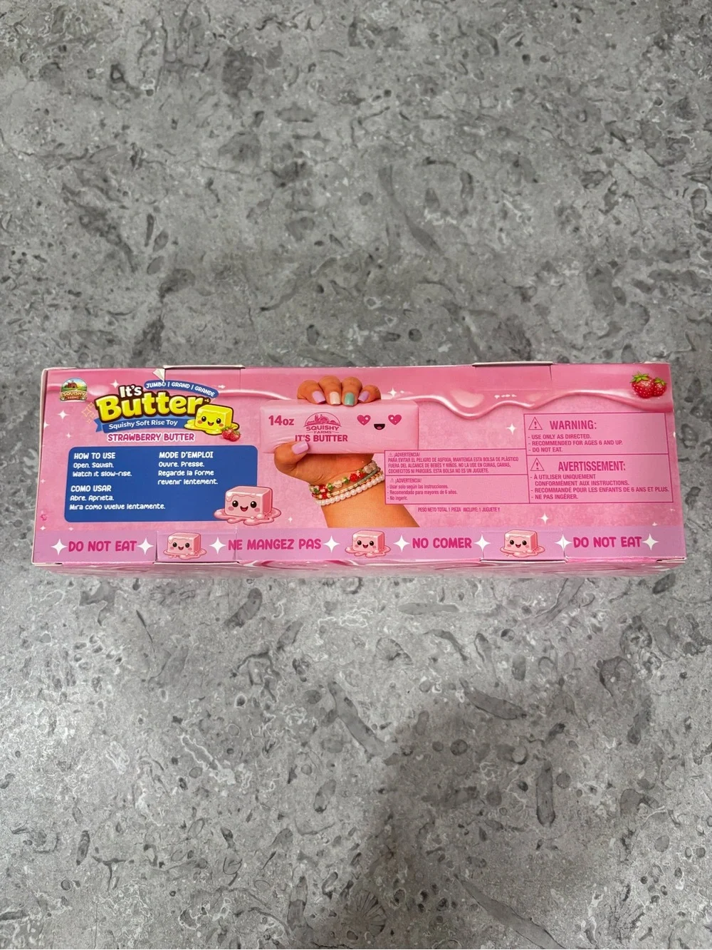 Butter Strawberry Butter Squishy Soft Rise Toy - Pink